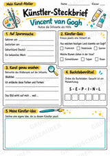 Vincent van Gogh – Künstler-Steckbrief & Infotext | Kunstunterricht Grundschule Klasse 4–5 | Arbeitsblätter mit Lösungen – Materialseite 3