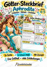 Aphrodite – Griechische Götter: Steckbrief & Infotext | Arbeitsblätter mit Lösungen | Klasse 4–5 – Cover