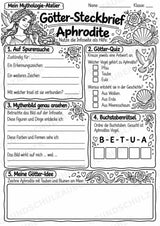 Aphrodite – Griechische Götter: Steckbrief & Infotext | Arbeitsblätter mit Lösungen | Klasse 4–5 – Materialseite 4