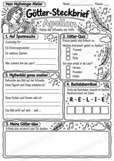 Apollon – Griechische Götter: Steckbrief & Infotext | Arbeitsblätter mit Lösungen | Klasse 4–5 – Materialseite 4