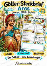 Ares – Griechische Götter: Steckbrief & Infotext | Arbeitsblätter mit Lösungen | Klasse 4–5 – Cover