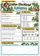 Asklepios – Griechische Götter: Steckbrief & Infotext | Arbeitsblätter mit Lösungen | Klasse 4–5 – Materialseite 3