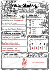 Asklepios – Griechische Götter: Steckbrief & Infotext | Arbeitsblätter mit Lösungen | Klasse 4–5 – Materialseite 5