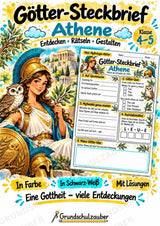 Athene – Griechische Götter: Steckbrief & Infotext | Arbeitsblätter mit Lösungen | Klasse 4–5 – Cover