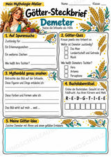Demeter – Griechische Götter: Steckbrief & Infotext | Arbeitsblätter mit Lösungen | Klasse 4–5 – Materialseite 3