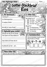 Eos – Griechische Götter: Steckbrief & Infotext | Arbeitsblätter mit Lösungen | Klasse 4–5 – Materialseite 4