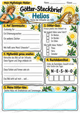 Helios – Griechische Götter: Steckbrief & Infotext | Arbeitsblätter mit Lösungen | Klasse 4–5 – Materialseite 3