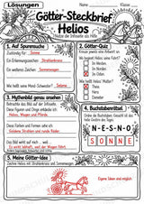 Helios – Griechische Götter: Steckbrief & Infotext | Arbeitsblätter mit Lösungen | Klasse 4–5 – Materialseite 5