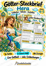 Hera – Griechische Götter: Steckbrief & Infotext | Arbeitsblätter mit Lösungen | Klasse 4–5 – Cover