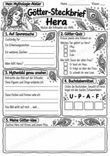 Hera – Griechische Götter: Steckbrief & Infotext | Arbeitsblätter mit Lösungen | Klasse 4–5 – Materialseite 4