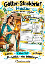 Hestia – Griechische Götter: Steckbrief & Infotext | Arbeitsblätter mit Lösungen | Klasse 4–5 – Cover