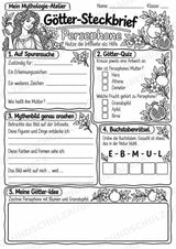 Persephone – Griechische Götter: Steckbrief & Infotext | Arbeitsblätter mit Lösungen | Klasse 4–5 – Materialseite 4