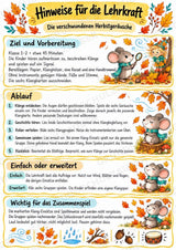 Herbst Klanggeschichte: Die verschwundenen Herbstgeräusche | Musik Klasse 1–2 | Klangkarten, Arbeitsblätter & Lösungen – Materialseite 2