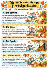 Herbst Klanggeschichte: Die verschwundenen Herbstgeräusche | Musik Klasse 1–2 | Klangkarten, Arbeitsblätter & Lösungen – Materialseite 4