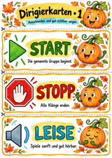 Herbst-Klanggeschichte: Kürbis Kuno und das verpatzte Herbstkonzert | Musik Klasse 1–3 | Dirigierkarten & Bildpartitur – Materialseite 7