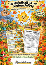 Herbst Klanggeschichte Grundschule Klasse 2–4 – Das Herbstblatt mit dem geheimen Auftrag | Musik, Bildkarten & Arbeitsblätter – Cover