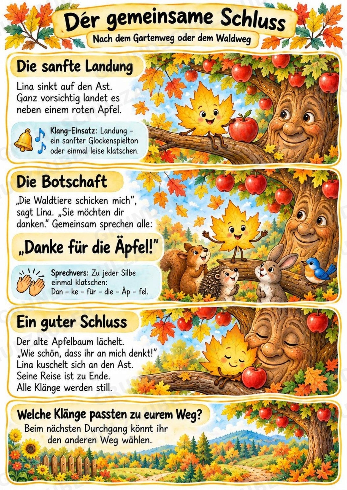 Herbst Klanggeschichte Grundschule Klasse 2–4 – Das Herbstblatt mit dem geheimen Auftrag | Musik, Bildkarten & Arbeitsblätter – Materialseite 6