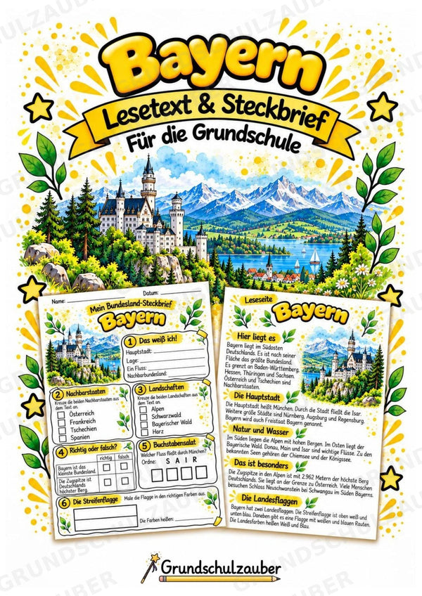 Bayern – Lesetext & Steckbrief | Bundesland Deutschland Grundschule