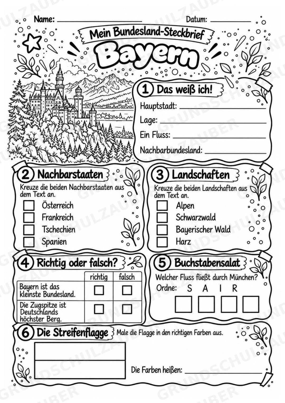 Bayern – Lesetext & Steckbrief | Bundesland Deutschland Grundschule – Materialseite 4