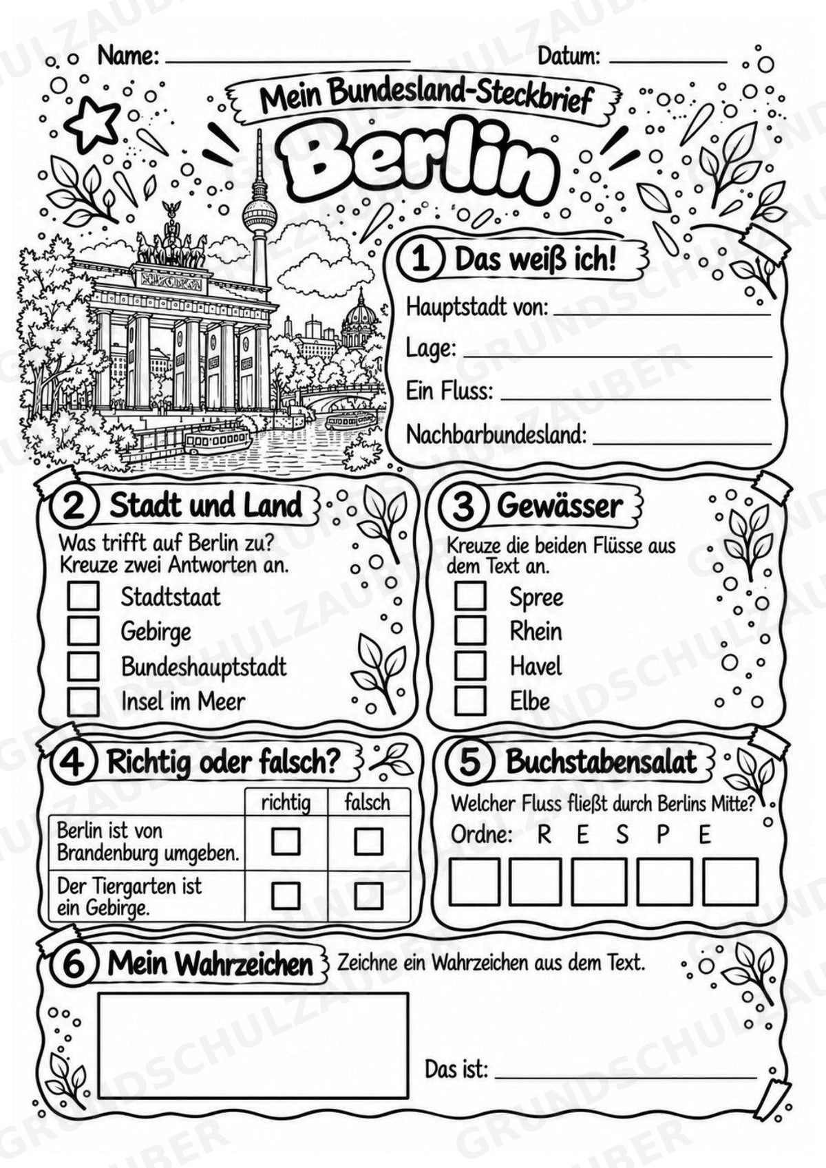 Berlin – Lesetext & Steckbrief | Bundesland Deutschland Grundschule – Materialseite 4