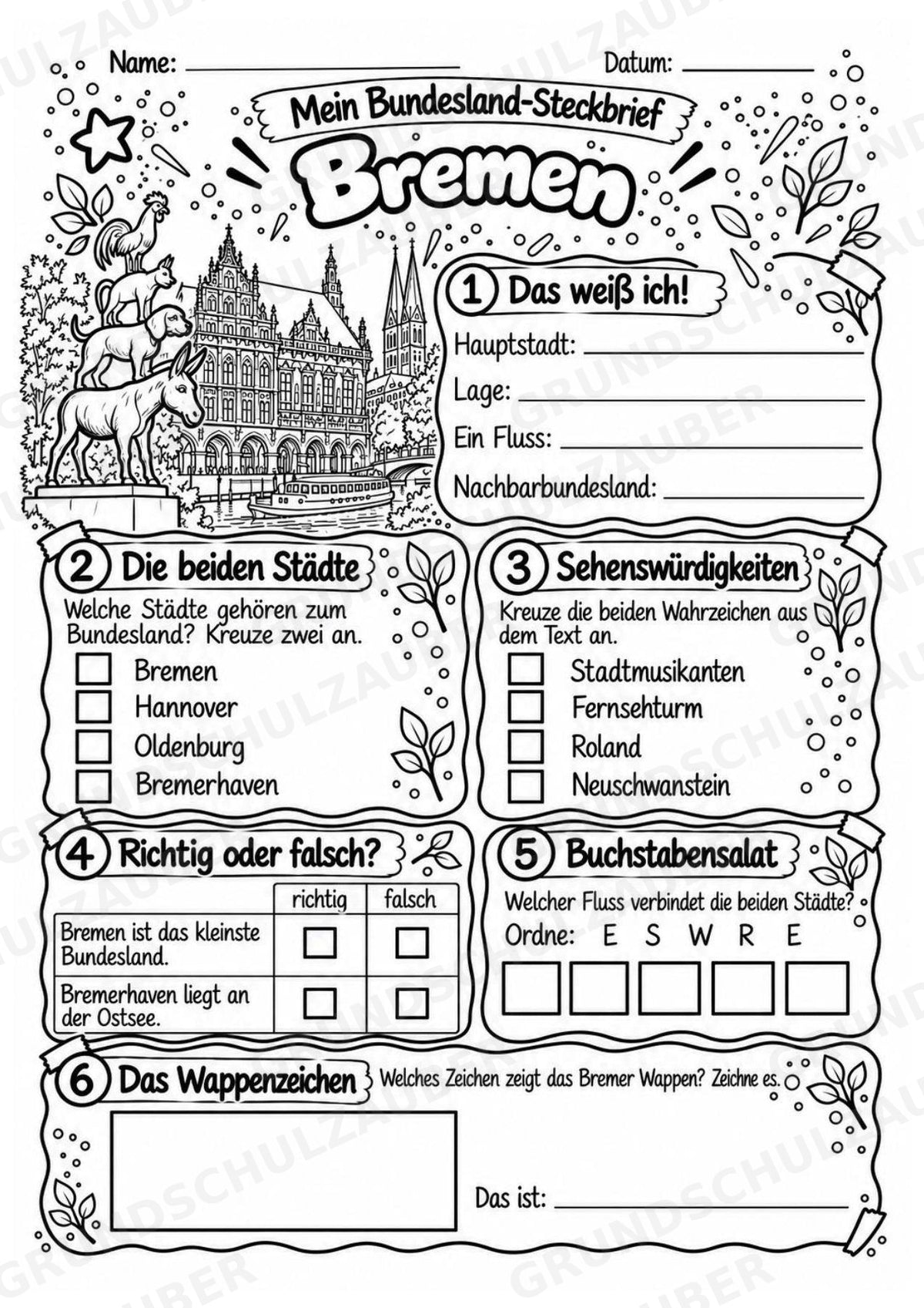 Bremen – Lesetext & Steckbrief | Bundesland Deutschland Grundschule – Materialseite 4