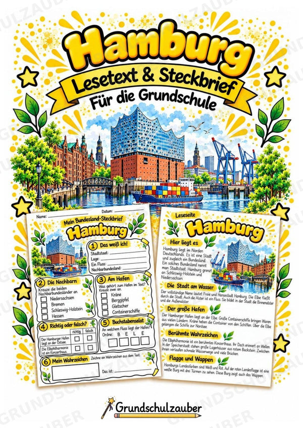 Hamburg – Lesetext & Steckbrief | Bundesland Deutschland Grundschule