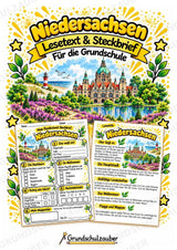 Niedersachsen – Lesetext & Steckbrief | Bundesland Deutschland Grundschule – Cover