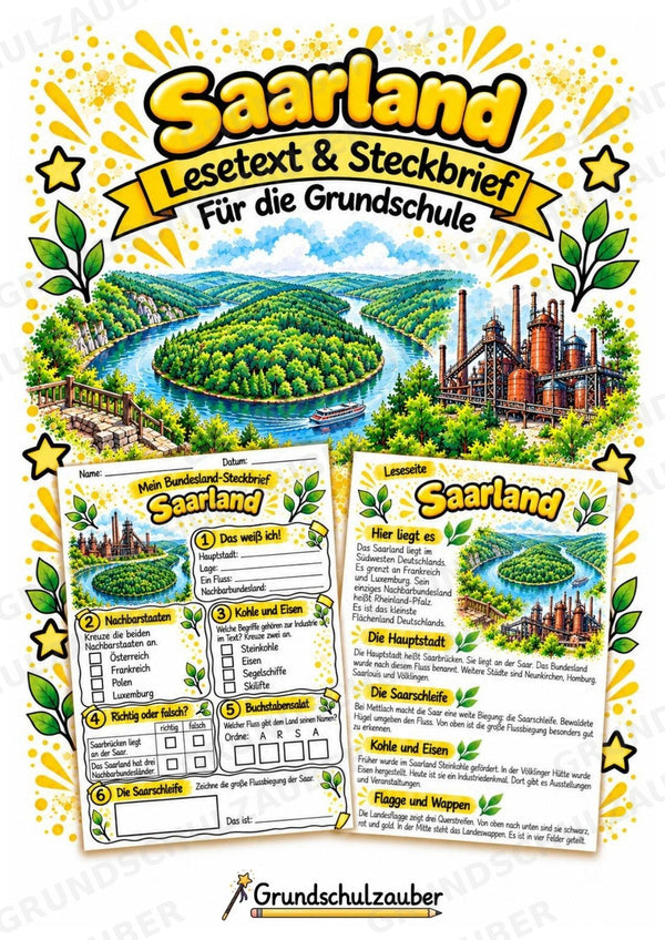 Saarland – Lesetext & Steckbrief | Bundesland Deutschland Grundschule
