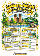 Sachsen Anhalt – Lesetext & Steckbrief | Bundesland Deutschland Grundschule – Cover