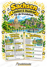 Sachsen – Lesetext & Steckbrief | Bundesland Deutschland Grundschule – Cover
