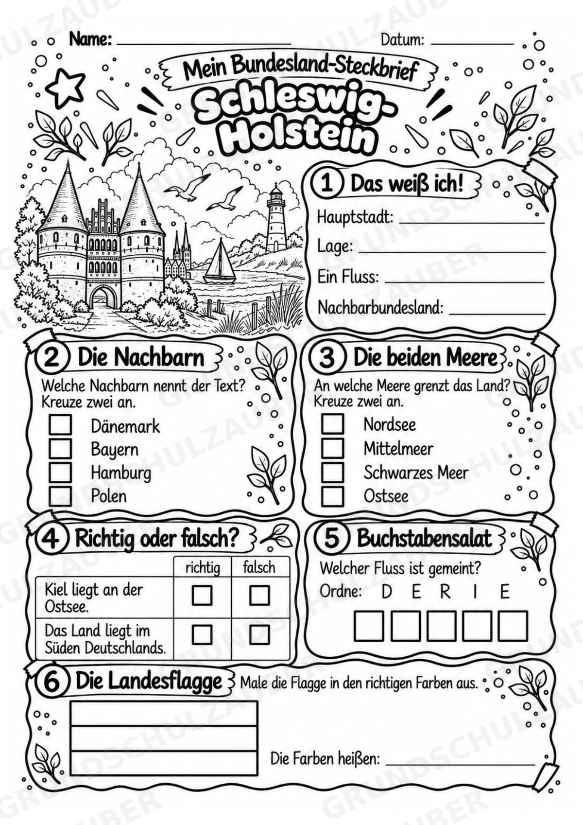 Schleswig Holstein – Lesetext & Steckbrief | Bundesland Deutschland Grundschule – Materialseite 4