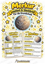 Merkur – Steckbrief und Lesetext | Planeten & Sonnensystem für die Grundschule – Cover