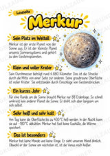 Merkur – Steckbrief und Lesetext | Planeten & Sonnensystem für die Grundschule – Materialseite 2