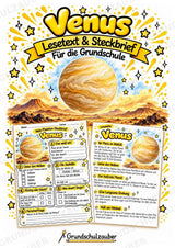 Venus – Steckbrief und Lesetext | Planeten & Sonnensystem für die Grundschule – Cover