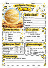 Venus – Steckbrief und Lesetext | Planeten & Sonnensystem für die Grundschule – Materialseite 3