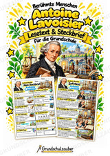 Antoine Lavoisier – Steckbrief & Infotext für die Grundschule | Berühmte Persönlichkeiten | Sachunterricht – Cover