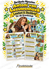 Antoni van Leeuwenhoek – Steckbrief & Infotext für die Grundschule | Berühmte Persönlichkeiten | Sachunterricht – Cover