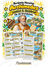 Archimedes – Steckbrief & Infotext für die Grundschule | Berühmte Persönlichkeiten | Sachunterricht – Cover