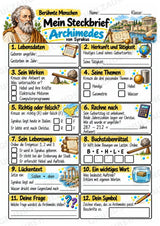 Archimedes – Steckbrief & Infotext für die Grundschule | Berühmte Persönlichkeiten | Sachunterricht – Materialseite 3