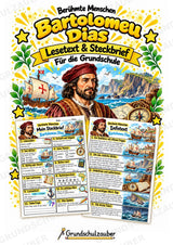 Bartolomeu Dias – Steckbrief & Infotext für die Grundschule | Berühmte Persönlichkeiten | Sachunterricht – Cover