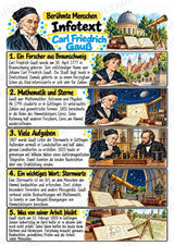 Carl Friedrich Gauss – Steckbrief & Infotext für die Grundschule | Berühmte Persönlichkeiten | Sachunterricht – Materialseite 2