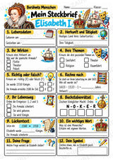 Elisabeth I – Steckbrief & Infotext für die Grundschule | Berühmte Persönlichkeiten | Sachunterricht – Materialseite 3