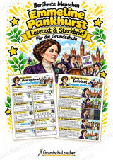 Emmeline Pankhurst – Steckbrief & Infotext für die Grundschule | Berühmte Persönlichkeiten | Sachunterricht – Cover