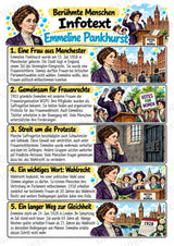 Emmeline Pankhurst – Steckbrief & Infotext für die Grundschule | Berühmte Persönlichkeiten | Sachunterricht – Materialseite 2