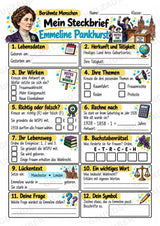 Emmeline Pankhurst – Steckbrief & Infotext für die Grundschule | Berühmte Persönlichkeiten | Sachunterricht – Materialseite 3