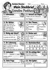 Emmeline Pankhurst – Steckbrief & Infotext für die Grundschule | Berühmte Persönlichkeiten | Sachunterricht – Materialseite 4