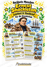 Ernest Shackleton – Steckbrief & Infotext für die Grundschule | Berühmte Persönlichkeiten | Sachunterricht – Cover