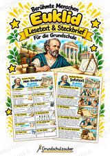 Euklid – Steckbrief & Infotext für die Grundschule | Berühmte Persönlichkeiten | Sachunterricht – Cover