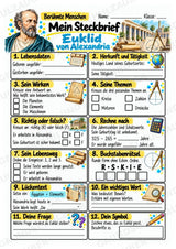 Euklid – Steckbrief & Infotext für die Grundschule | Berühmte Persönlichkeiten | Sachunterricht – Materialseite 3