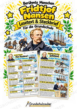 Fridtjof Nansen – Steckbrief & Infotext für die Grundschule | Berühmte Persönlichkeiten | Sachunterricht – Cover